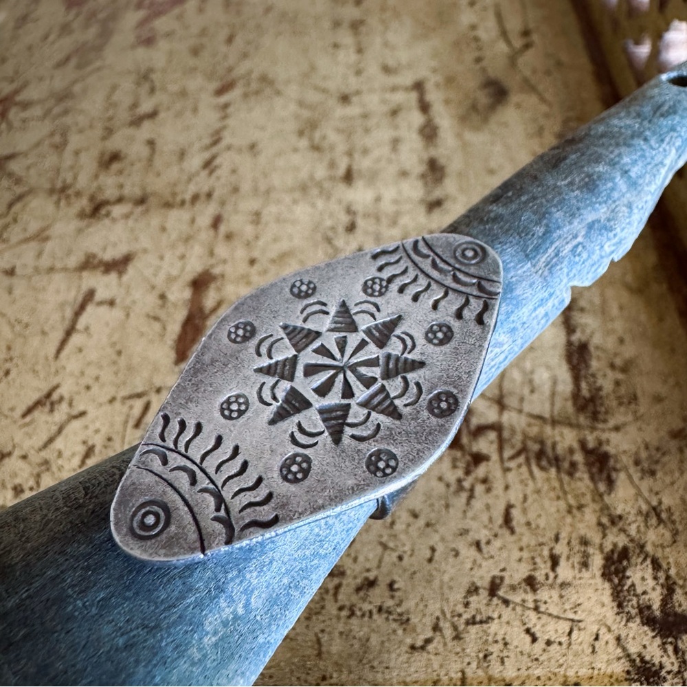 Engraved Silver Ring Celestial Geometric Motif - image 6